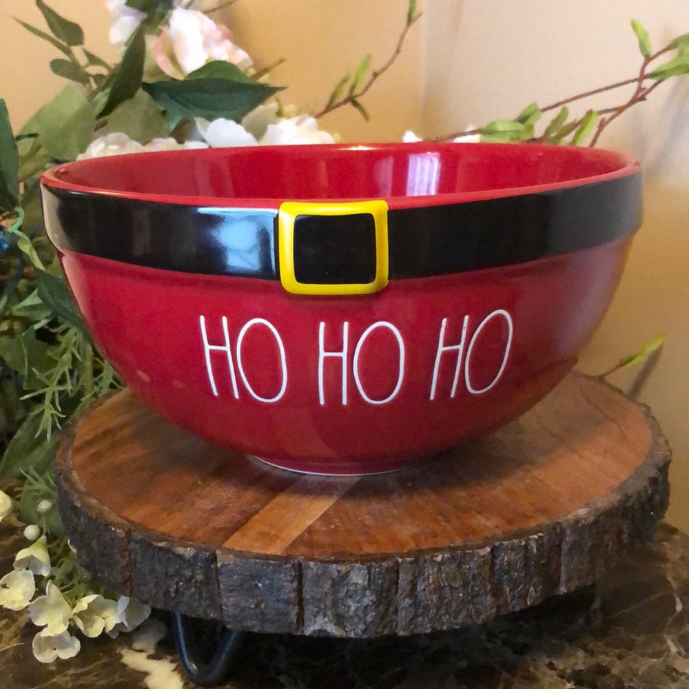NEW. Rae Dunn Christmas Red  Ho Ho Ho Ceramic Mixing Bowl